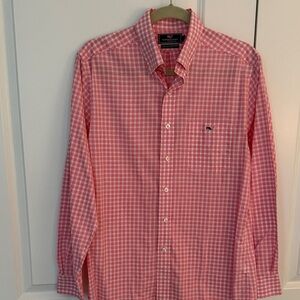 Vineyard Vines Men's Pink Gingham Shirt